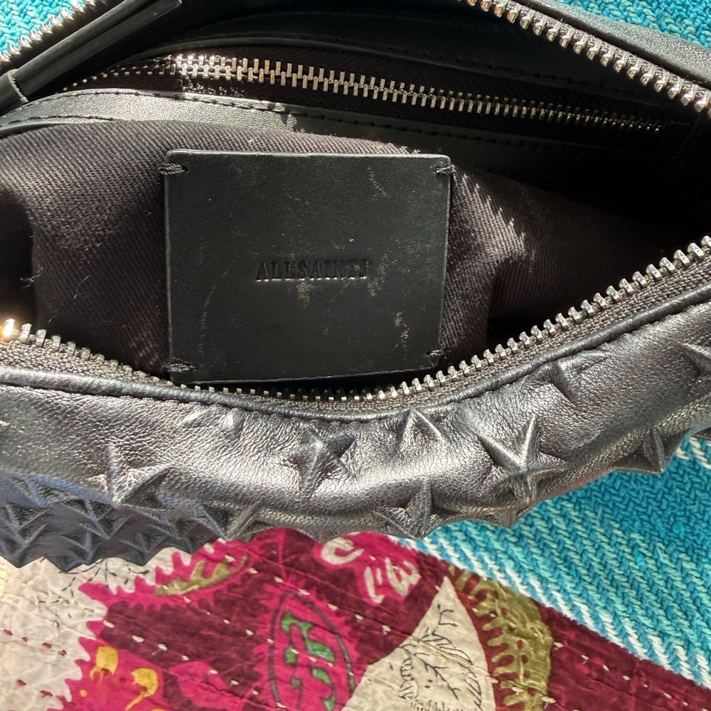 All Saints Black Star-Studded Crossbody Bag - Picture 8 of 16